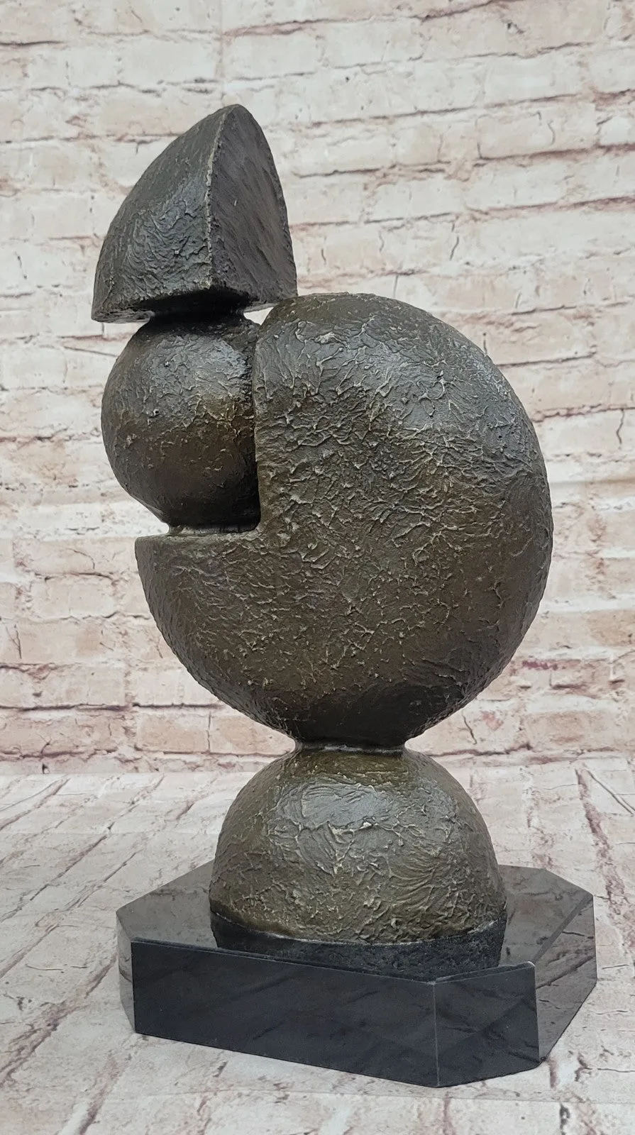 Hand Made Bronze Pac-Man Sculpture by Fransisci: Childhood Arcade Trophy Decor