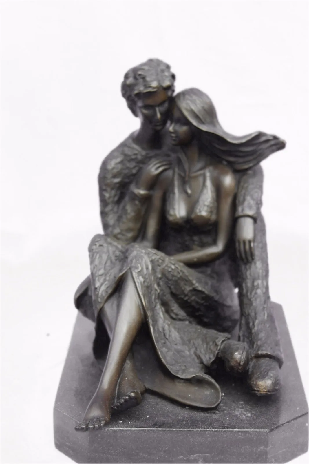 Hand Made Museum Quality Classic Modern Art Man & His Girl Friend Bronze Statue