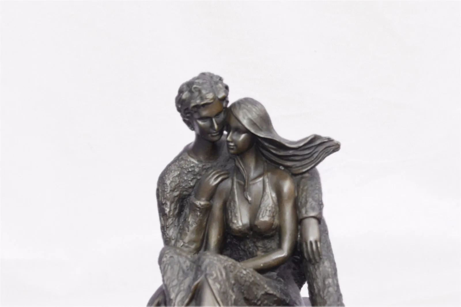 Hand Made Museum Quality Classic Modern Art Man & His Girl Friend Bronze Statue