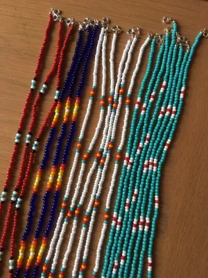 Hand Made Rocaille Glass Bead Necklace - Multi