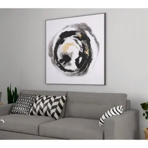 Hand painted abstract circle wall art