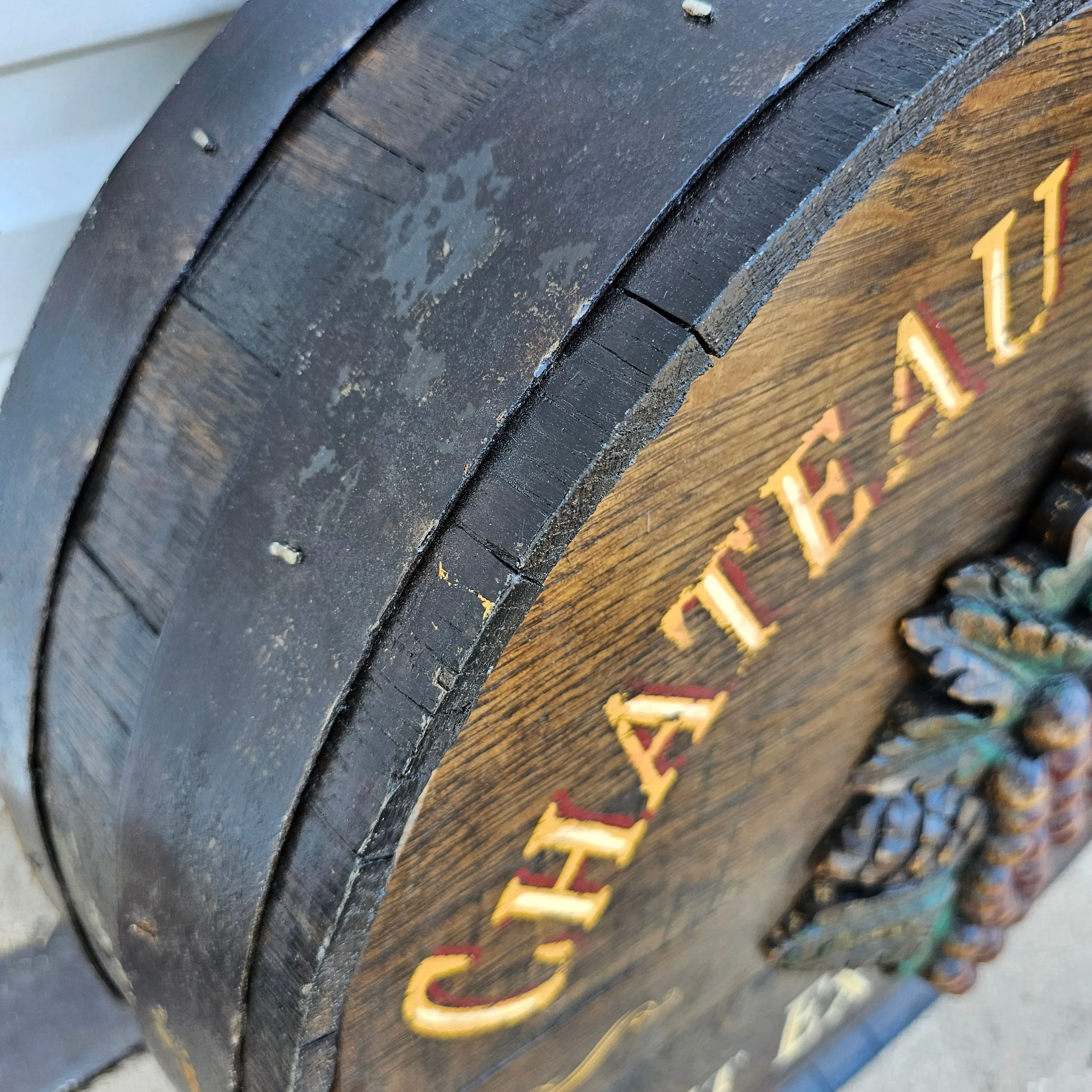 Hand Painted Chateau Malescot Wine Barrel End