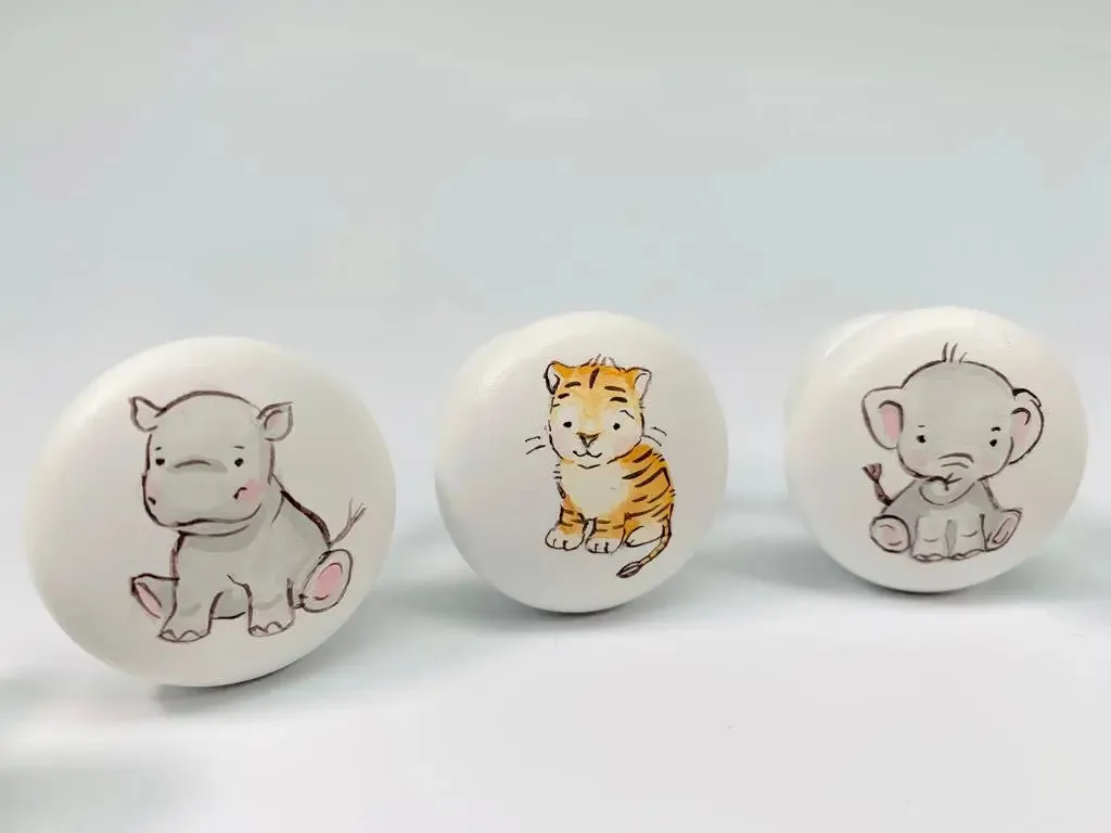 Hand-painted knobs - safari