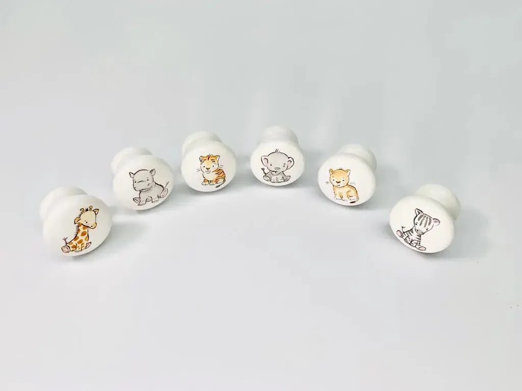 Hand-painted knobs - safari