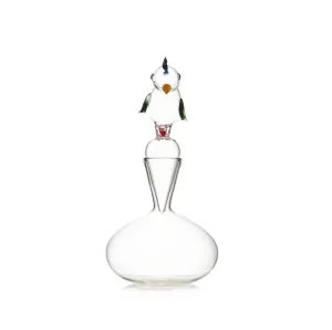 Handblown Glass Cork Are Bird Decanter, 36cm