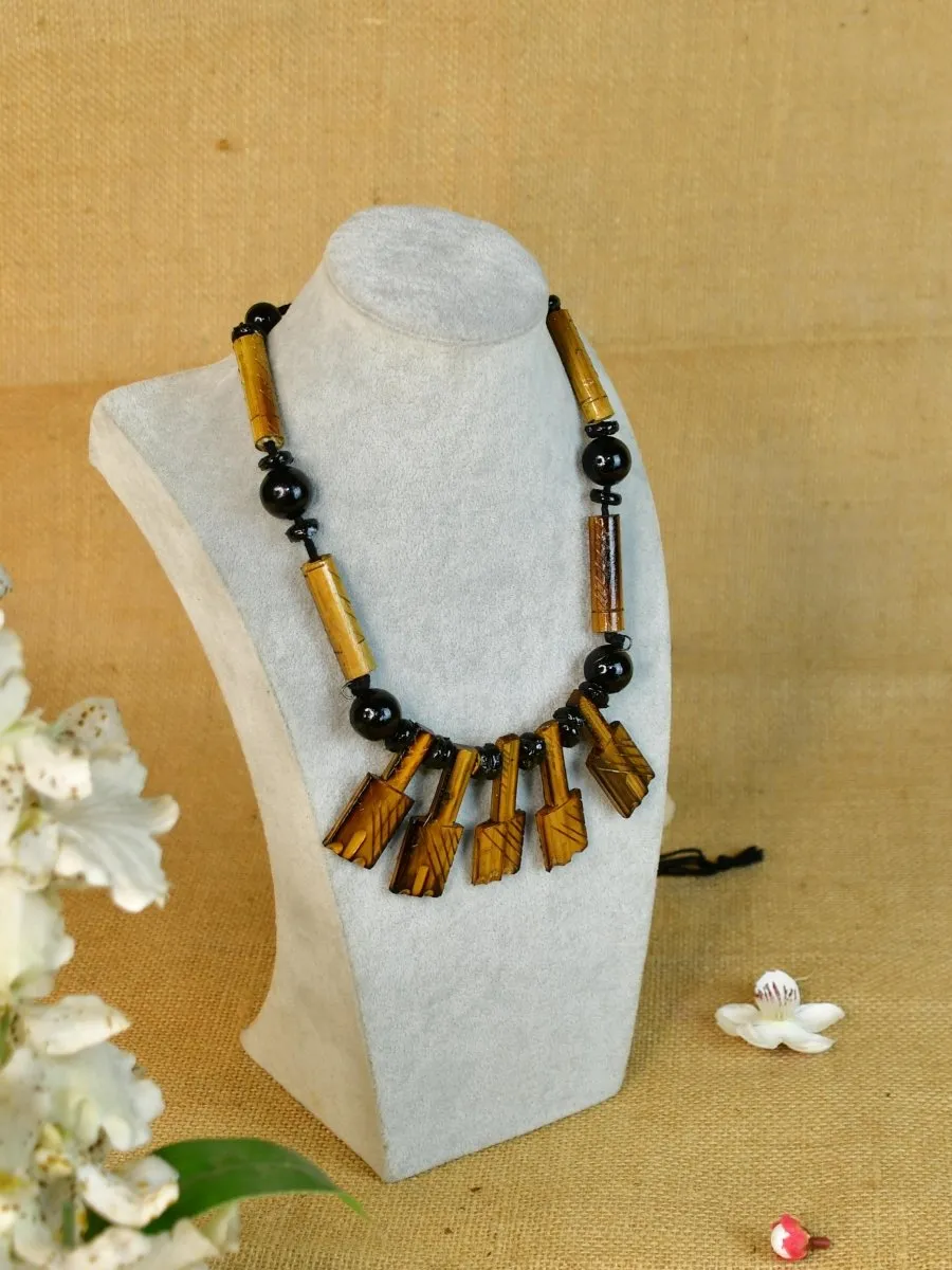 Handcrafted Bamboo Necklace with Hammer Figures by Sowpeace