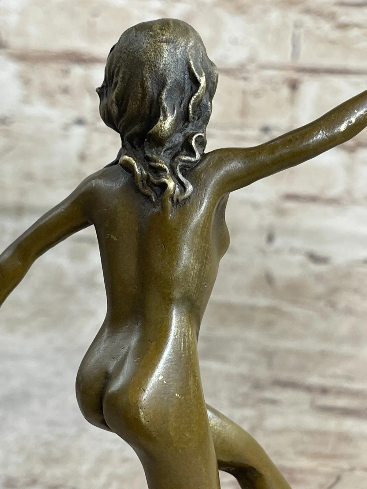 Handcrafted bronze sculpture SALE Erotic Nude Girl Up Pin Classic Original