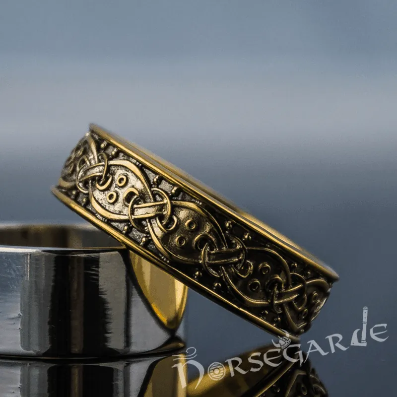 Handcrafted Norse Ornamental Band - Gold