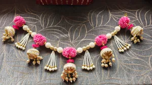 Handcrafted Pearl Pastel Pink Toran - Accessory