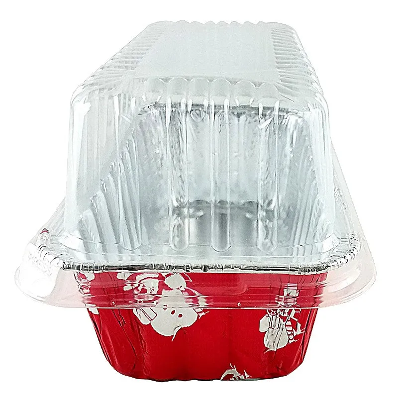 Handi-Foil 2 lb. Red Holiday Snowman Loaf Bread Pan w/High Dome Lid 200/CS