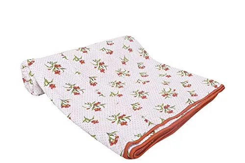 Handicraftworld Super Soft Cotton Double Bed AC Blanket dohar (Red)