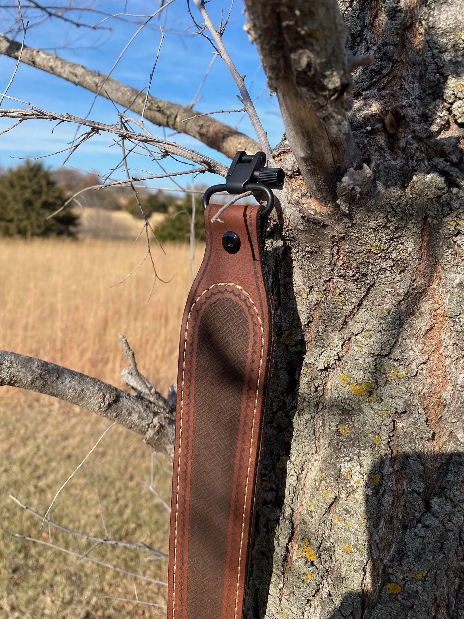 Handmade Adjustable Brown Leather Tactical Gun Sling