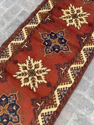 Handmade Afghan Runner Rug - Traditional Design