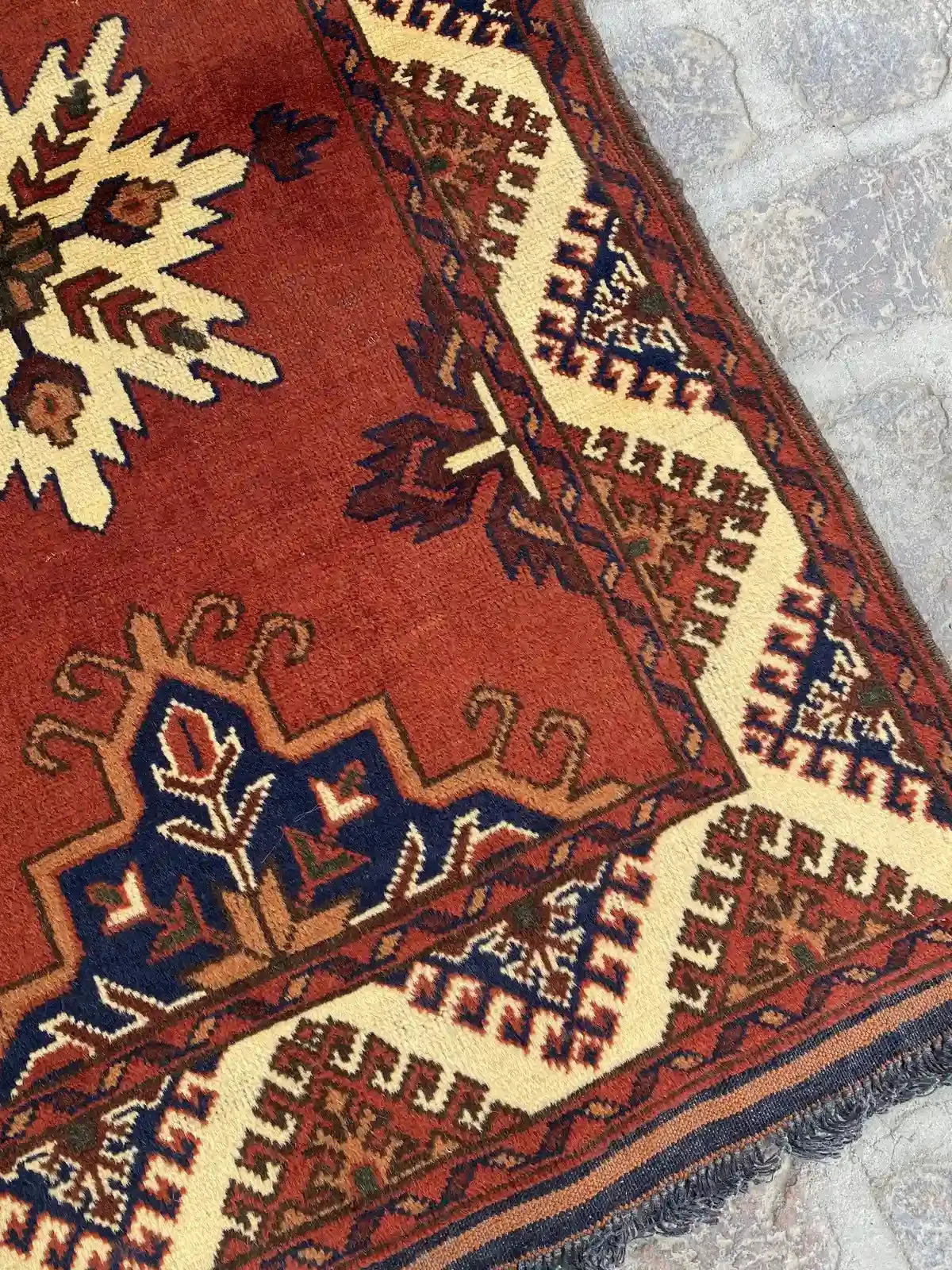 Handmade Afghan Runner Rug - Traditional Design