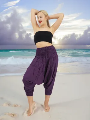 Handmade Casual Boho Rayon Hippie Yoga Alladin Pants One Size Purple