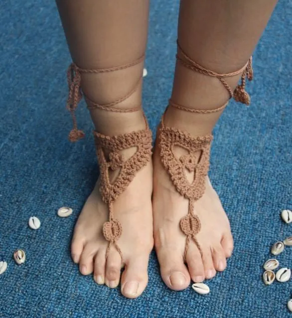 Handmade cotton thread flower anklet bracelet