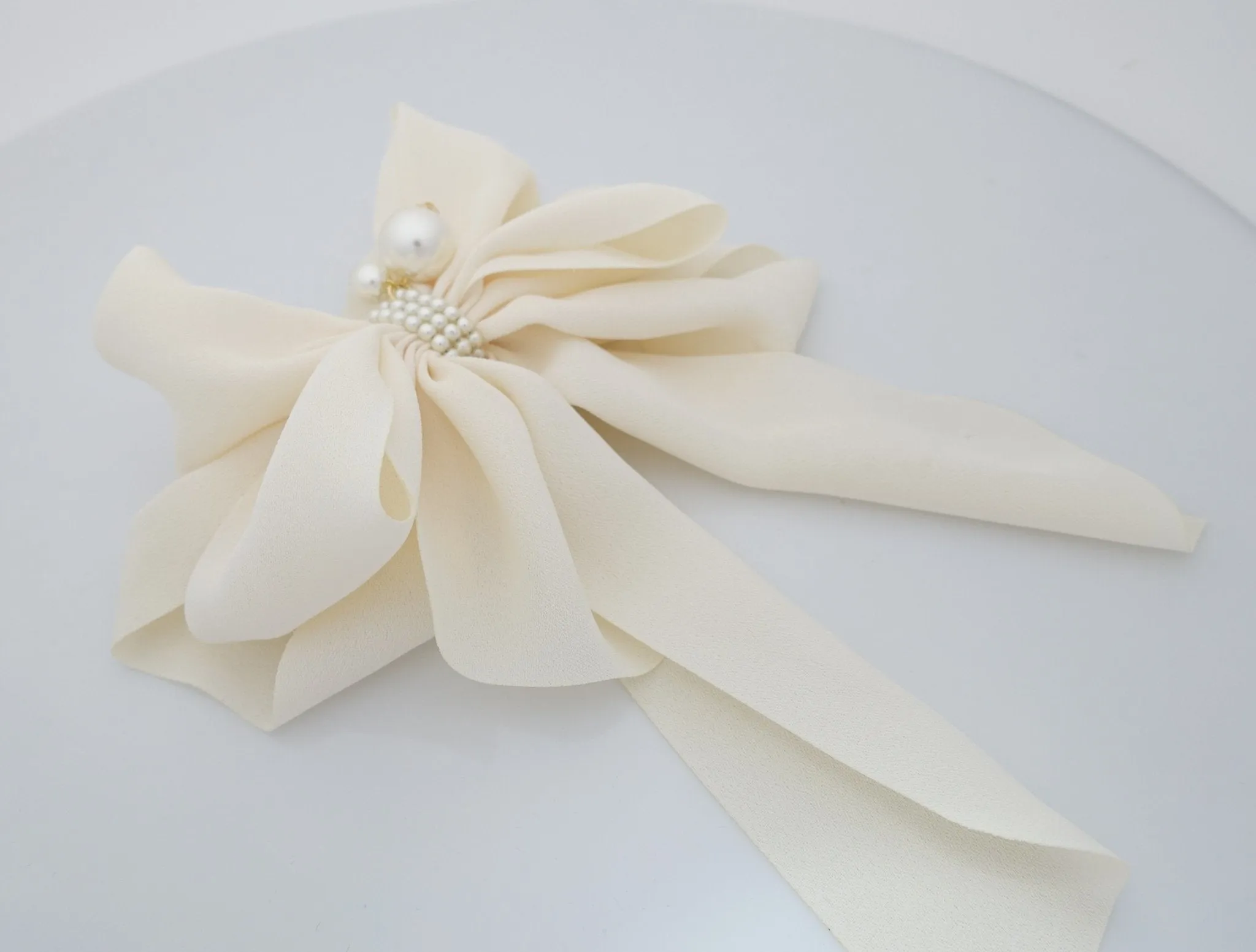 Handmade Drape Long Tail Bow French Hair Barrette