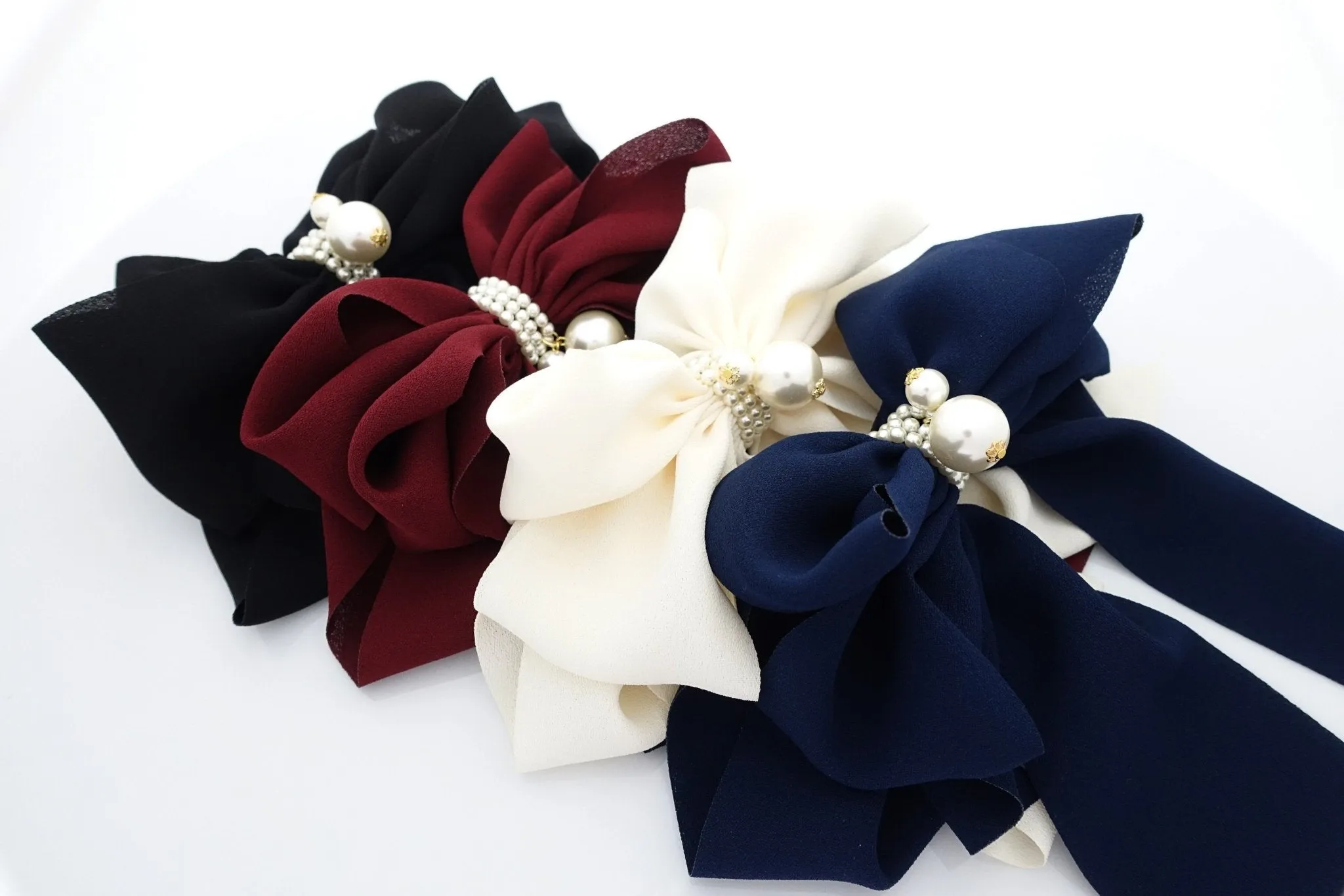 Handmade Drape Long Tail Bow French Hair Barrette