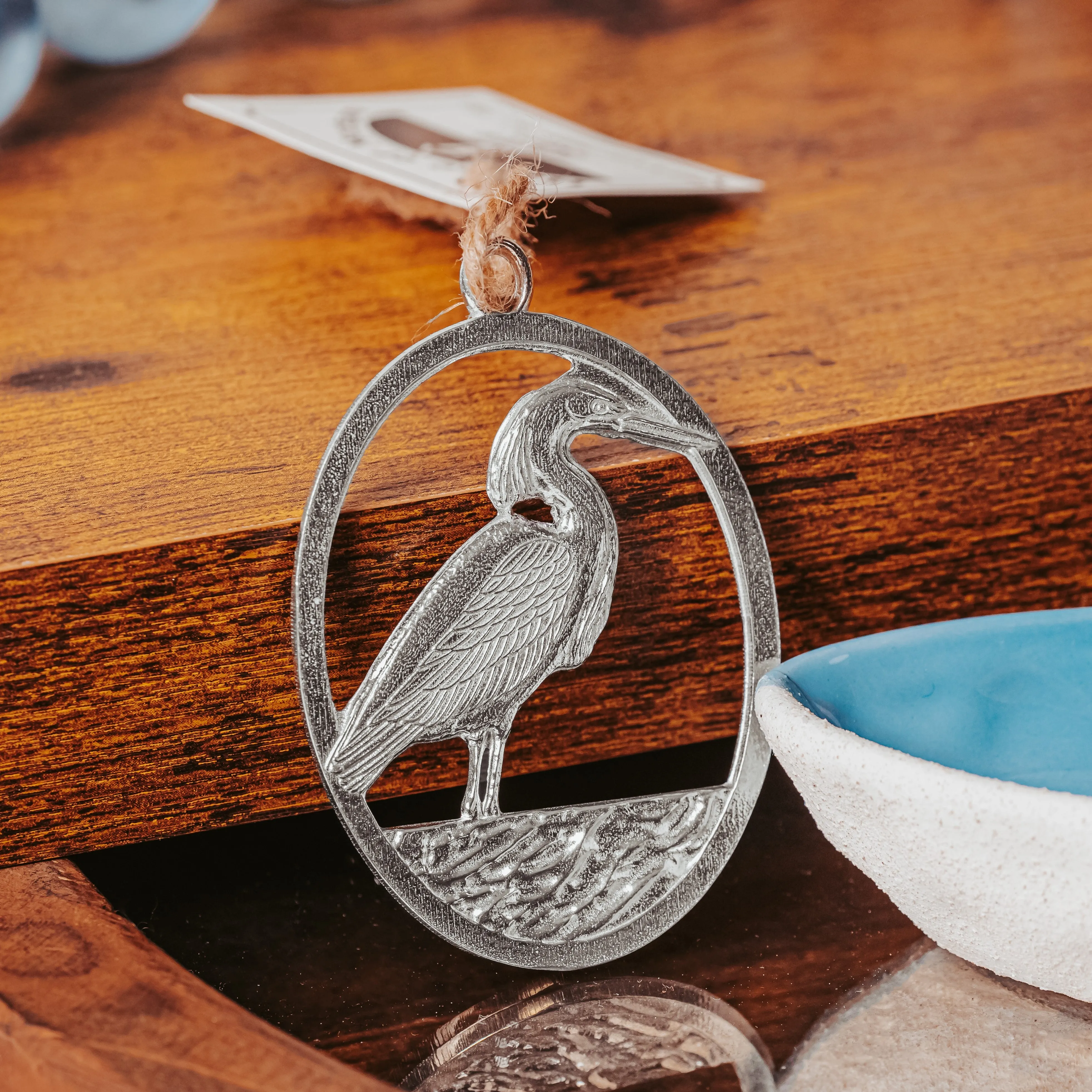 Handmade Egret Ornament - Bird Gift