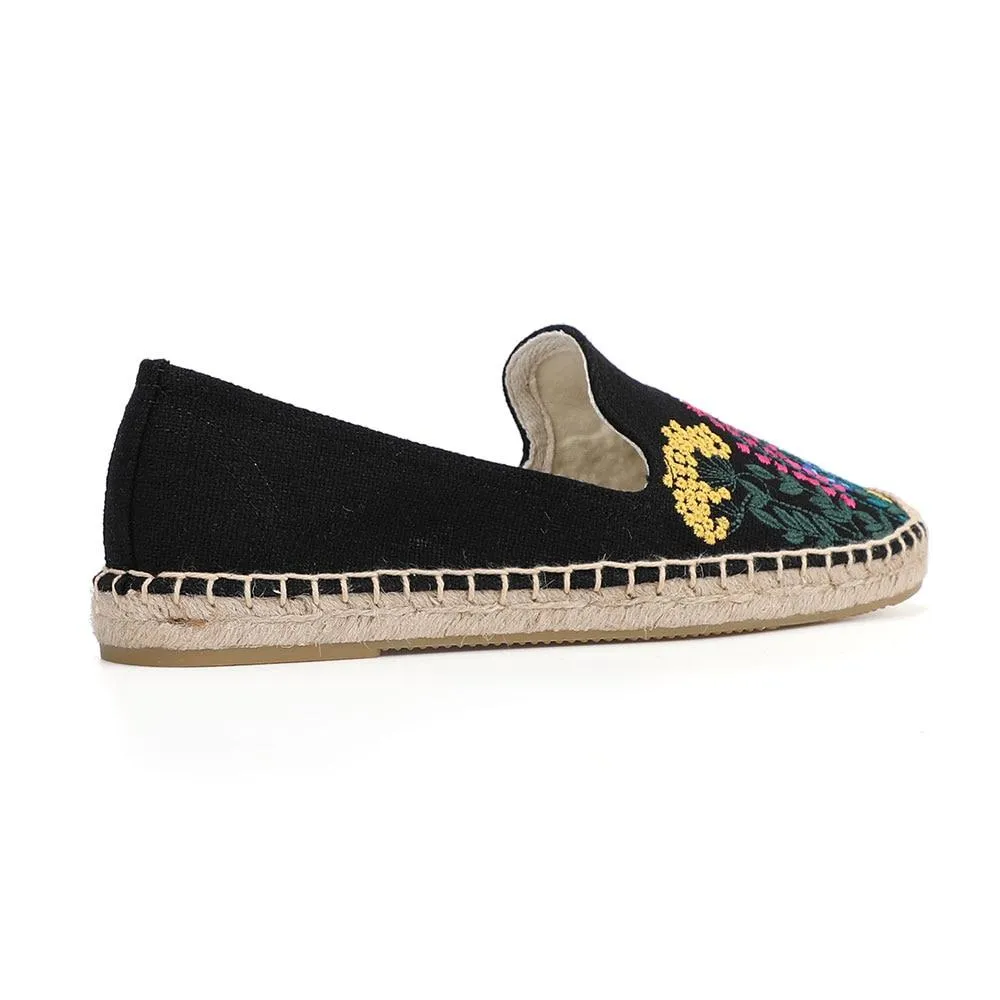 Handmade Embroidery Slip-On Espadrilles Flat Shoes