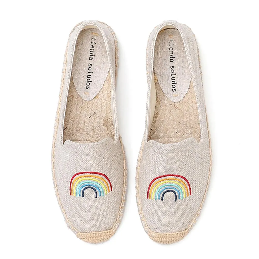 Handmade Embroidery Slip-On Espadrilles Flat Shoes