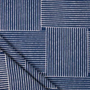 Handmade Indigo Blue Patchwork Printed Canvas Fabric