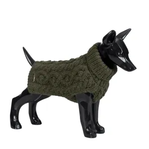 Handmade Knit Green Dog Sweater