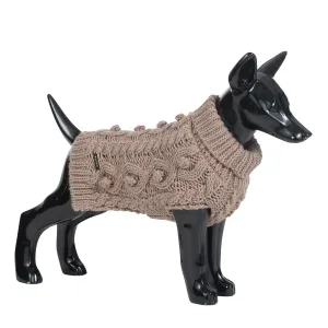 Handmade Knit Taupe Dog Sweater