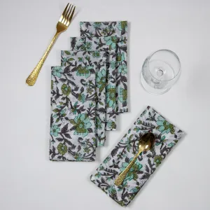 Handmade Multicolor Flower Print Cotton Napkins