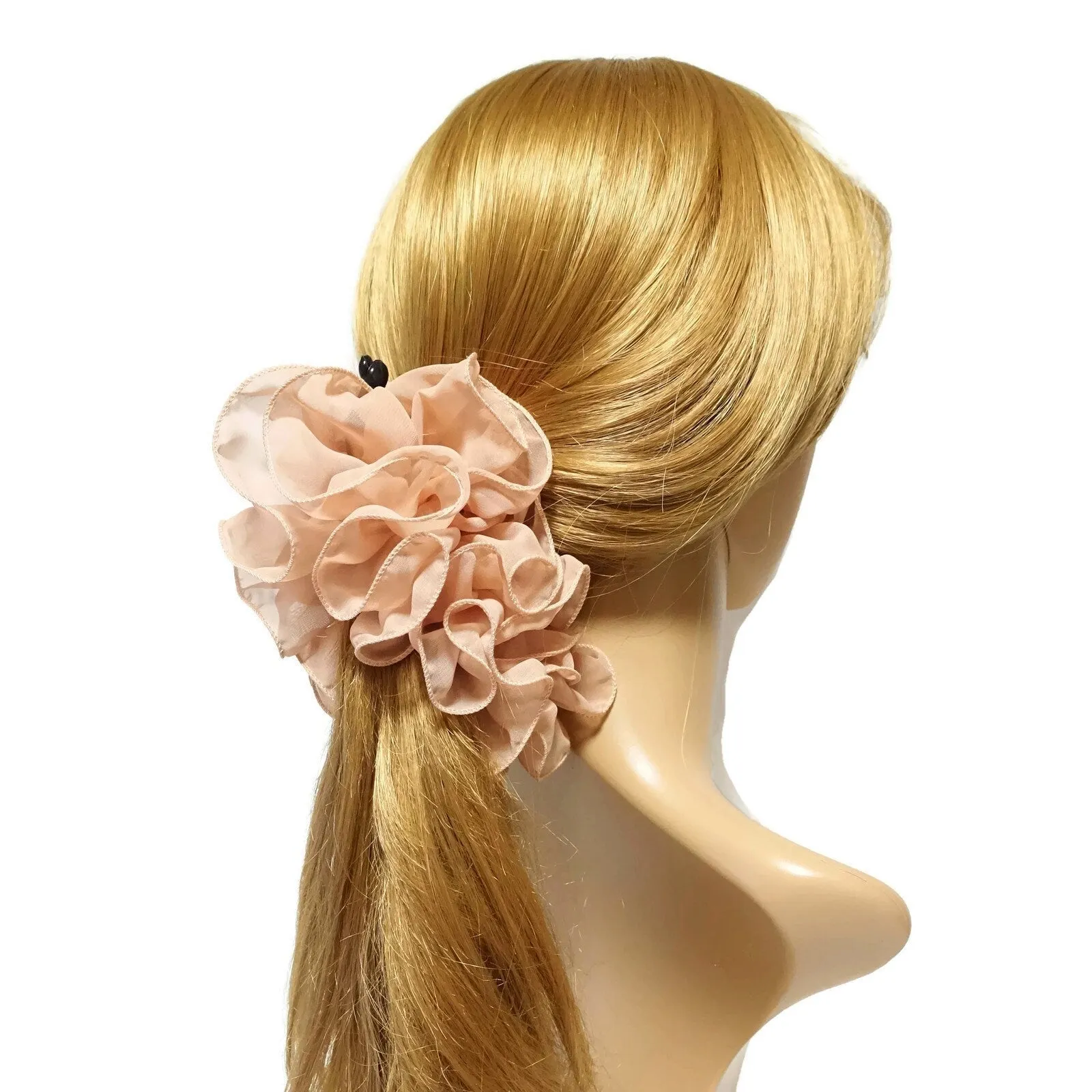 handmade ruffle chiffon banana hair clip fabric Wave Banana Hair Clip Women Hair Accessories