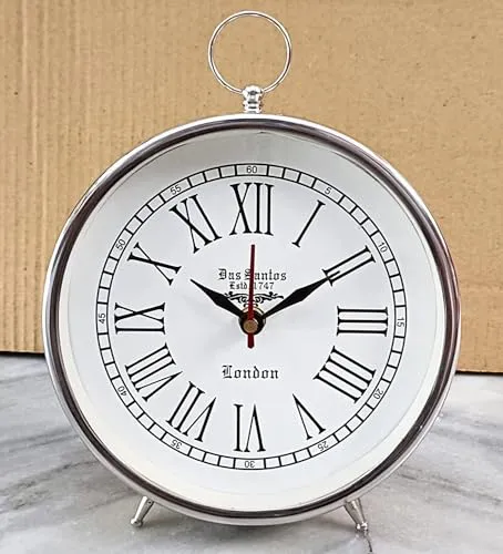 Handmade Table Top Clock Desk Clock Nautical Stayle Roman Number Beautiful Table Clock| Hanging Table Clock| Home & Office Bed Room Studio Decoration | 6 inch White