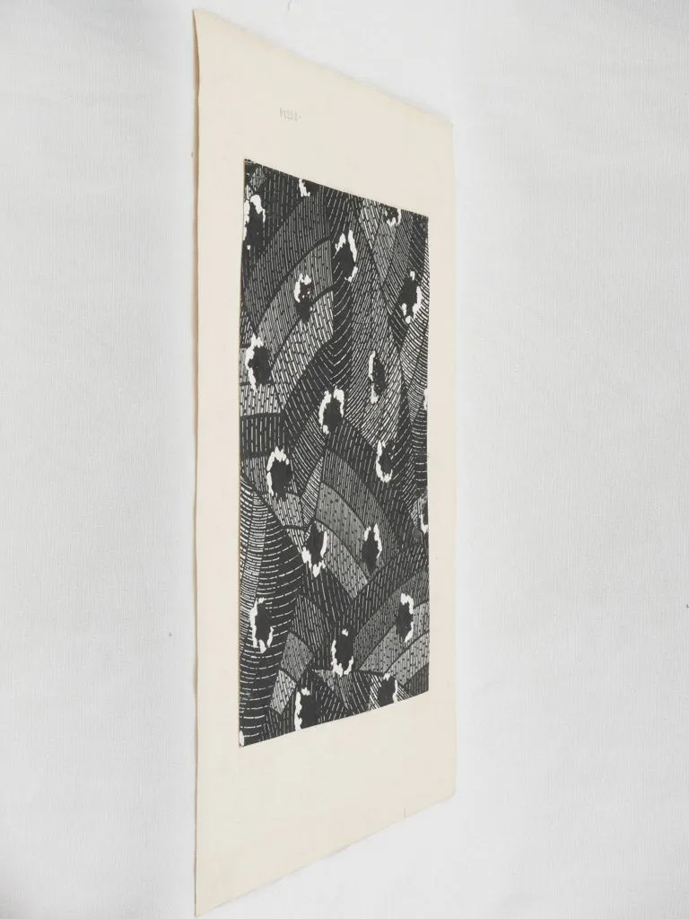 Handpainted Fabric Design by Arthur Litt - monochrome pattern