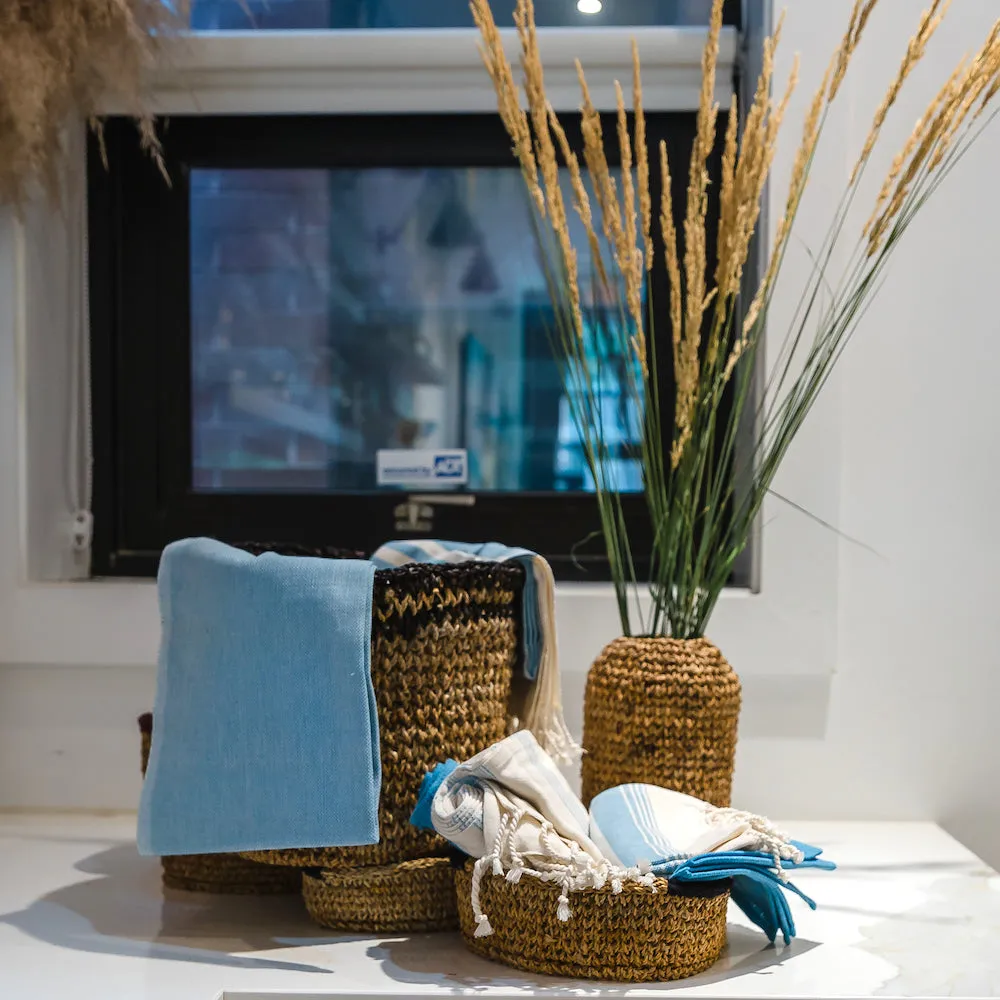 Handwoven Blue Bath Towel