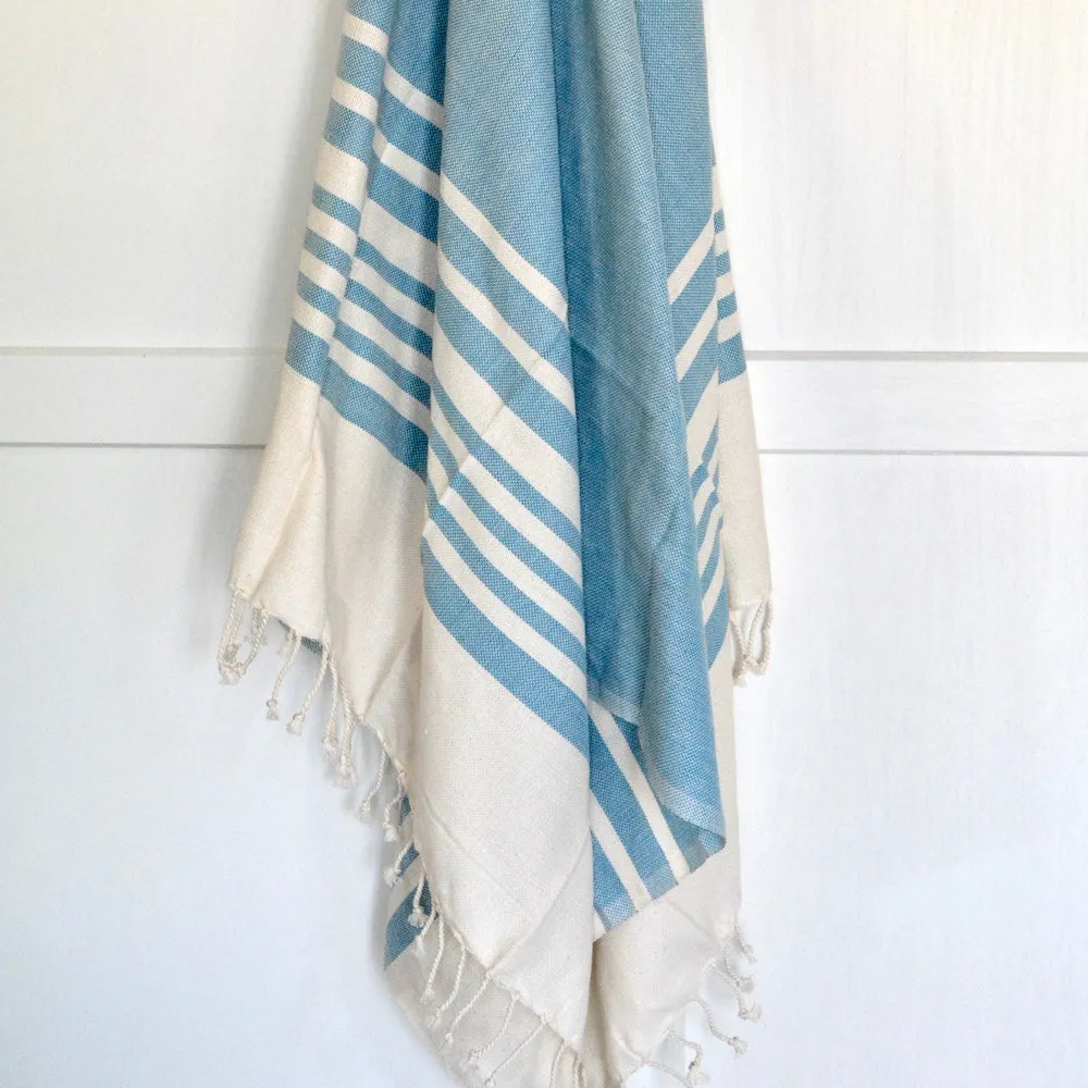 Handwoven Blue Bath Towel