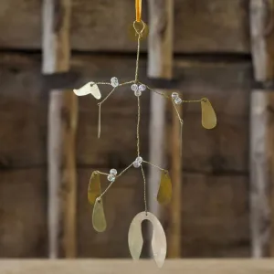 Hanging Brass Mistletoe Spray