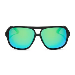 HANGTIME - MATTE BLACK   GREEN MIRROR   POLARIZED SUNGLASSES