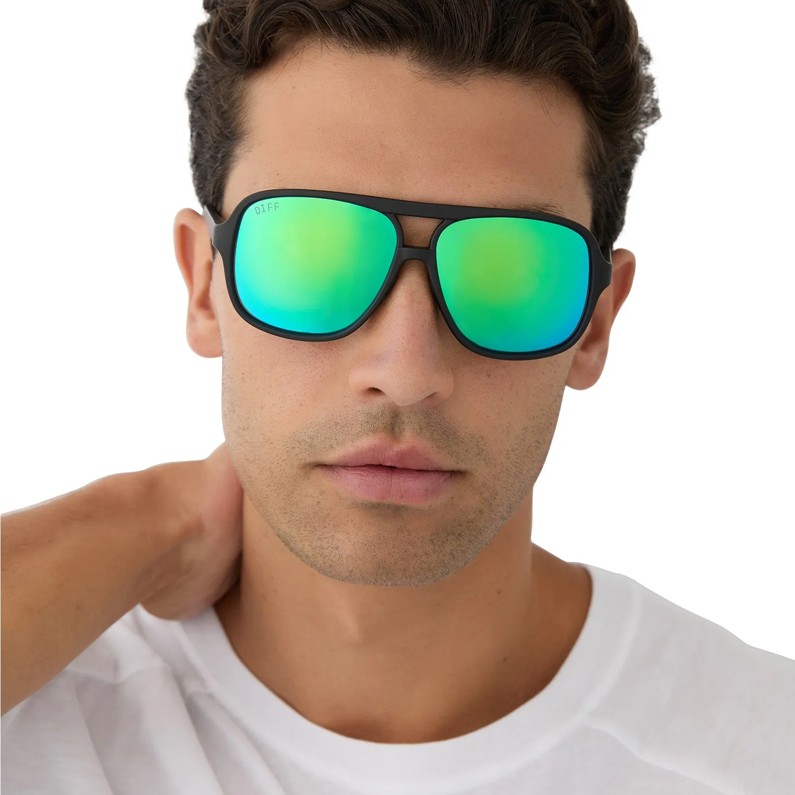 HANGTIME - MATTE BLACK   GREEN MIRROR   POLARIZED SUNGLASSES