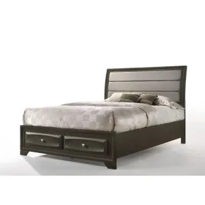 Hank King Bed, Gray Fabric & Antique Gray