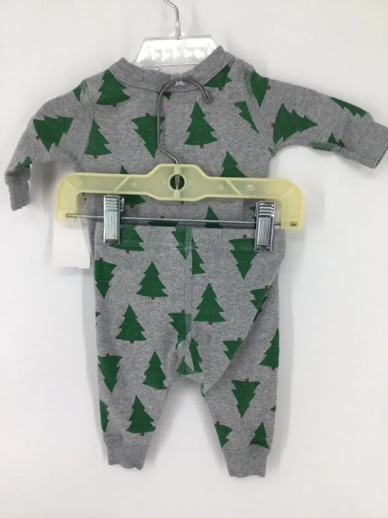 Hanna Andersson Child Size 0-3 Months Gray Christmas Pajamas