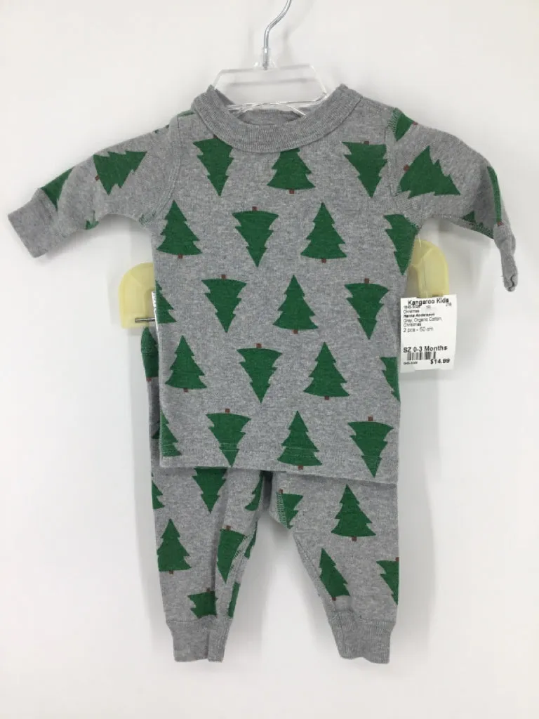 Hanna Andersson Child Size 0-3 Months Gray Christmas Pajamas