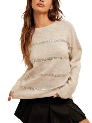 Hannah Sequin Stripe Sweater