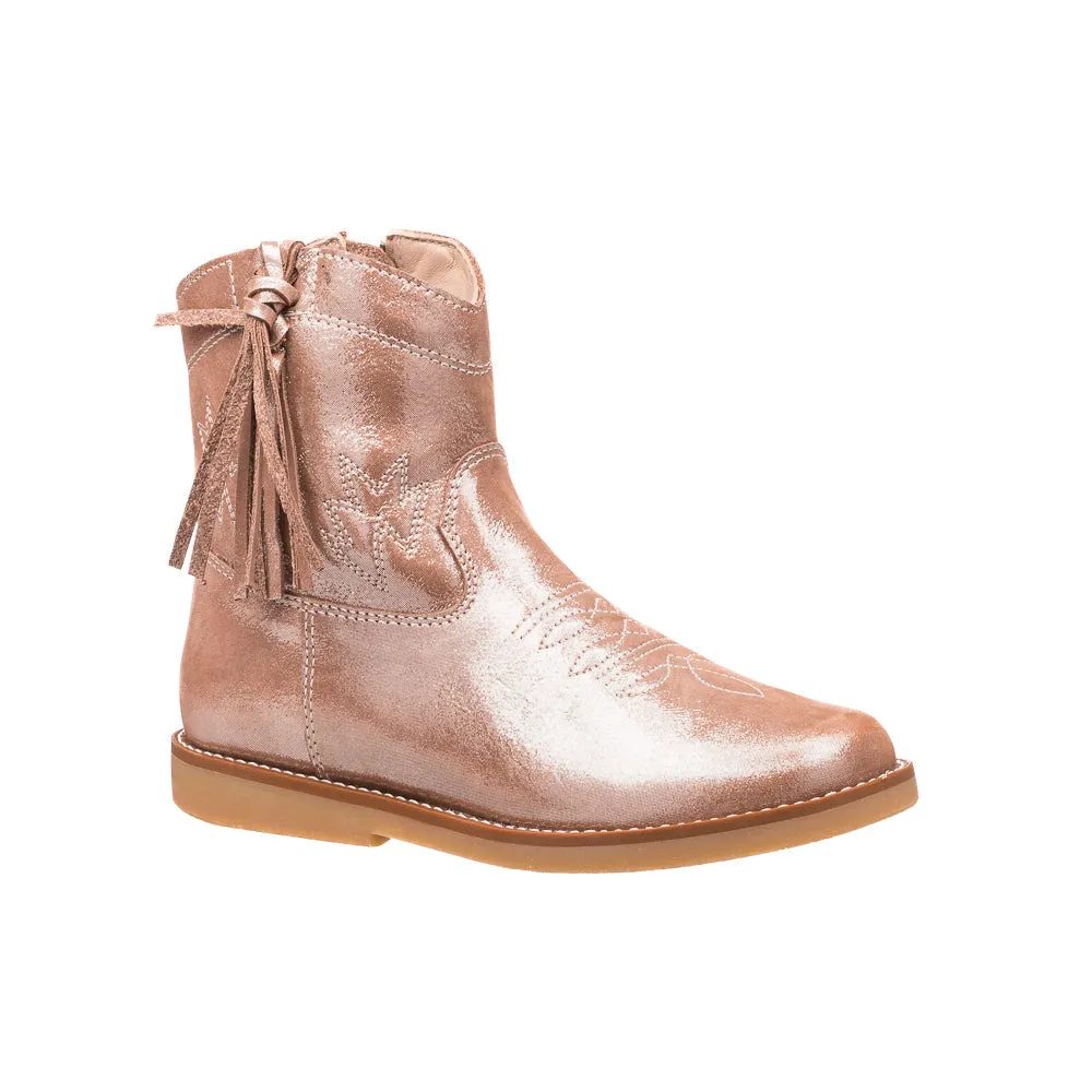 Hannah Suede Boot Metallic Blush