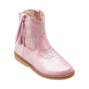 Hannah Suede Boot, Metallic Pink