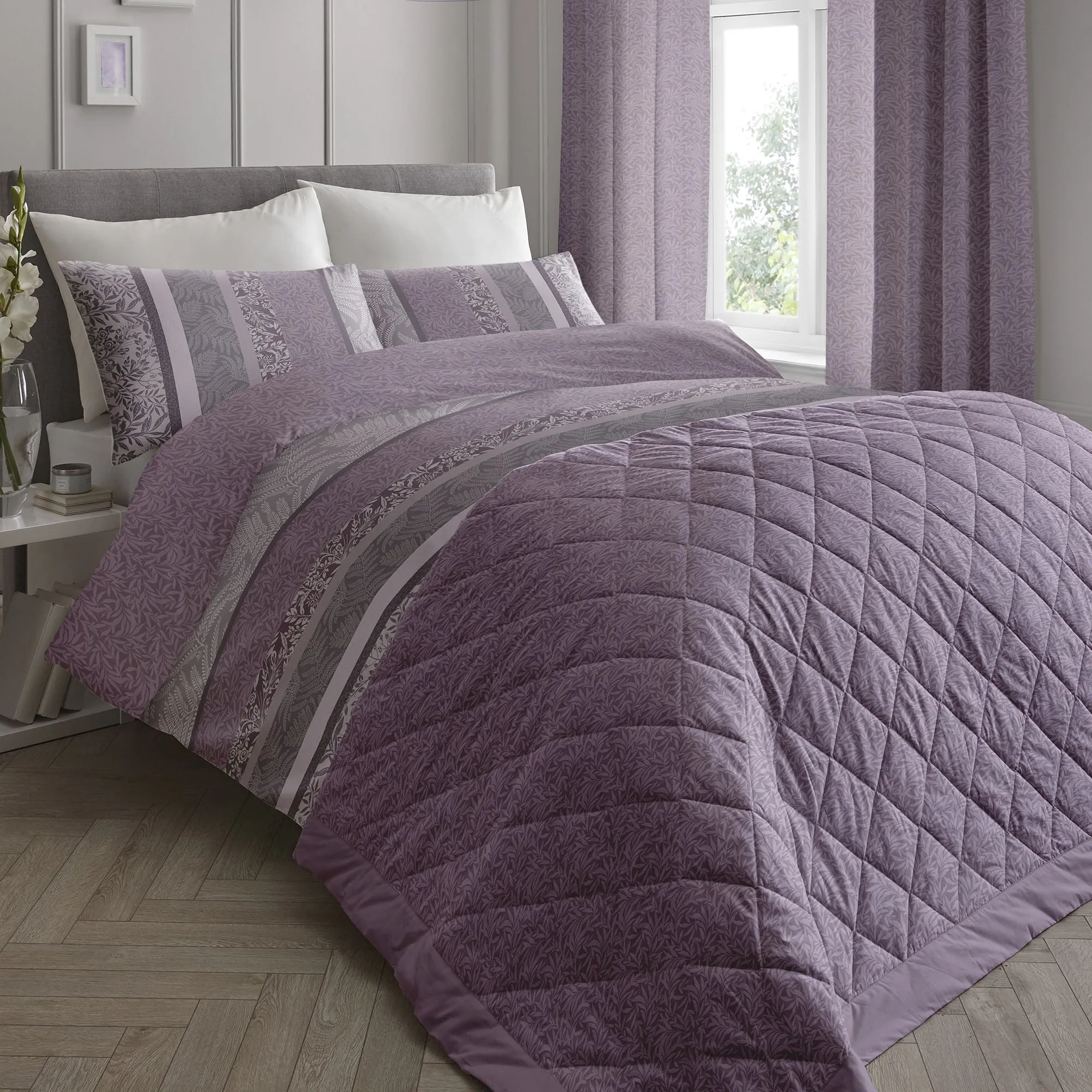 Hanworth Bedspread by Dreams & Drapes in Heather 195 x 229cm