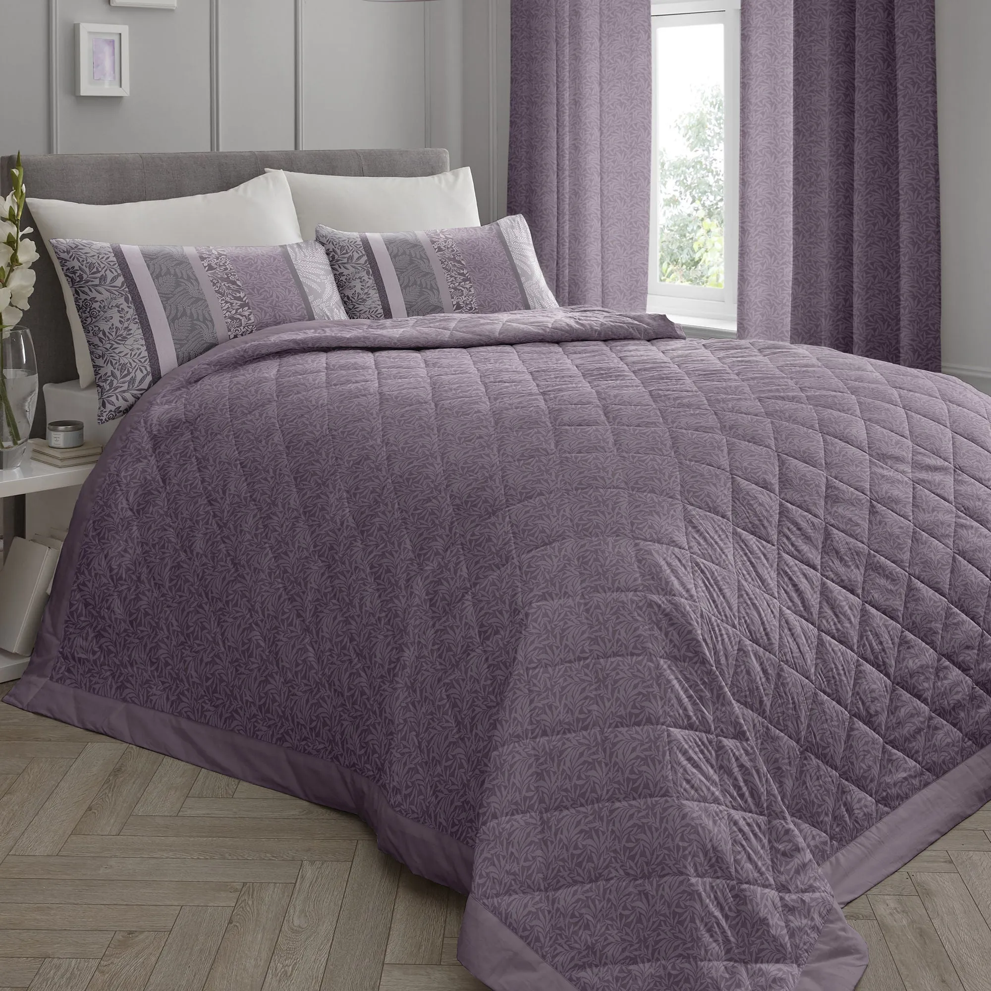 Hanworth Bedspread by Dreams & Drapes in Heather 195 x 229cm