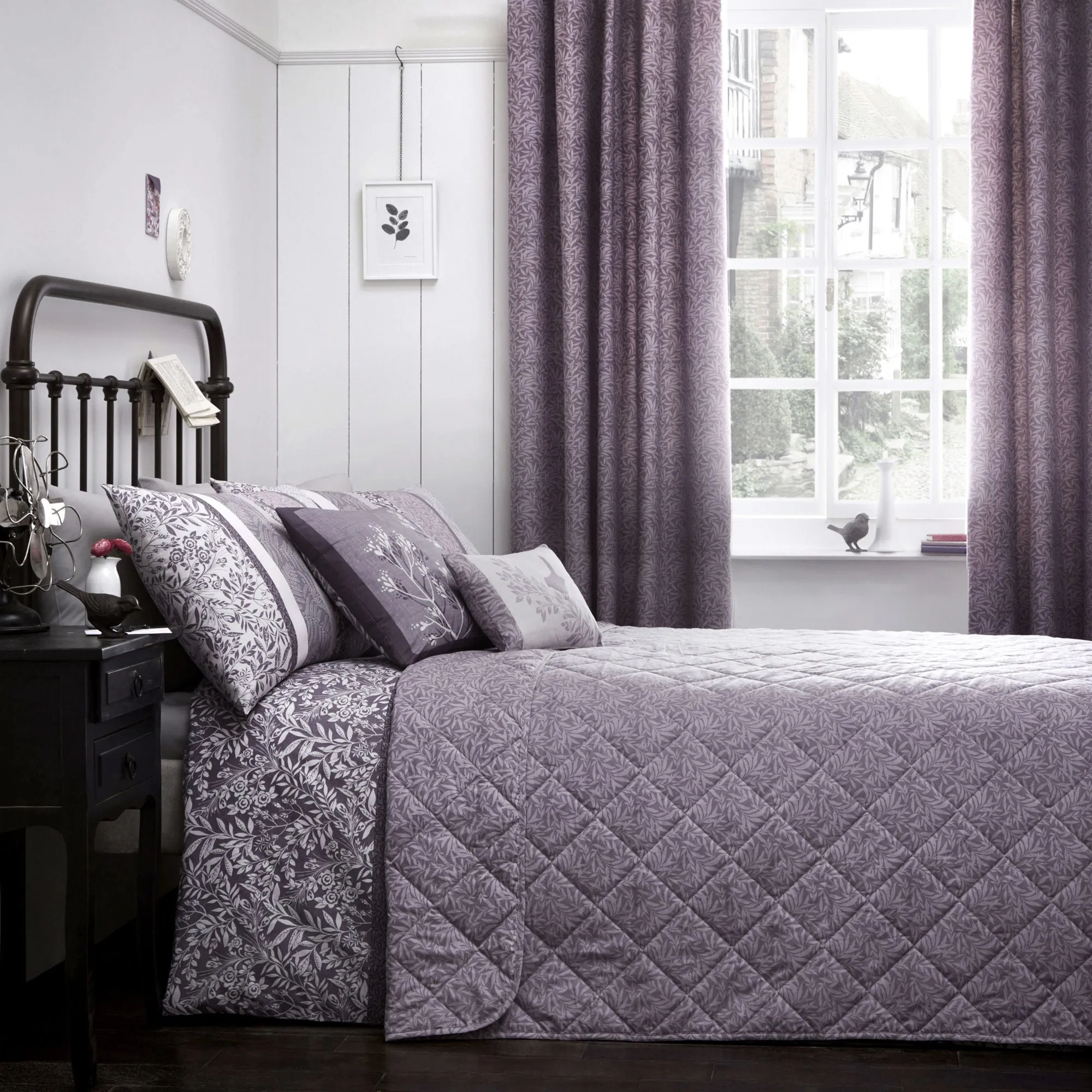 Hanworth Bedspread by Dreams & Drapes in Heather 195 x 229cm