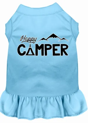 Happy Camper Screen Print Dog Dress Baby Blue Lg (14)