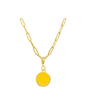 Happy Face Necklace Yellow