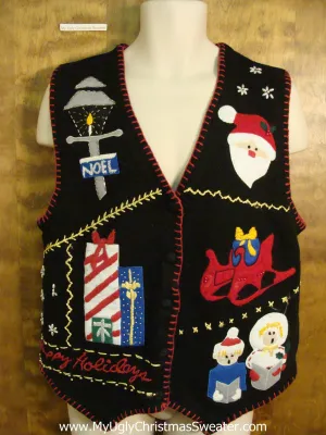 HAPPY HOLIDAYS and NOEL Ugliest Christmas Sweater Vest