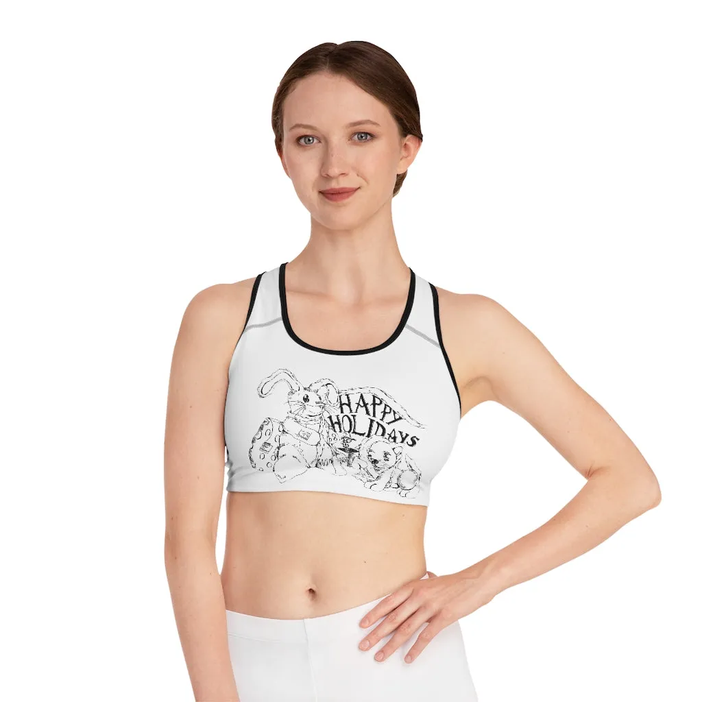 Happy Holiday's Sports Bra (AOP)